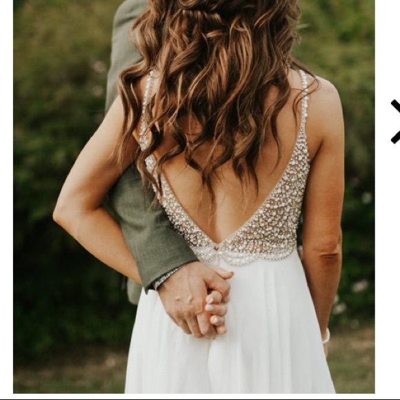 💙 True Love White Beaded Rhinestone Maxi Dress - Picture 15 of 16